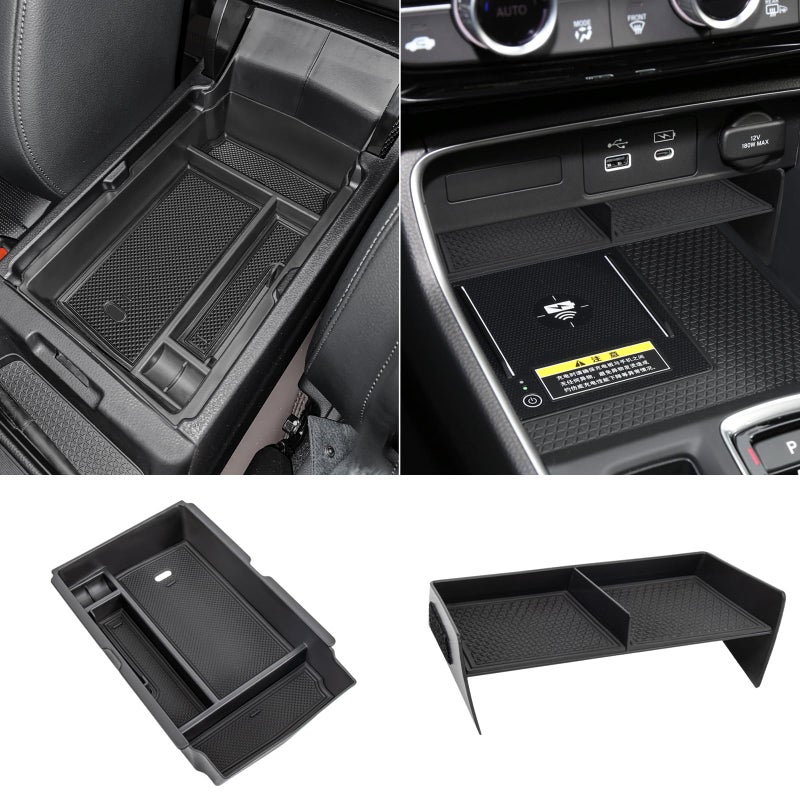 Neepiar 2PCS Center Console Organizer Tray and Armrest Storage Box Compatible with 2025 2024 2023 Honda CR-V Accessories Insert Secondary Storage Box with ABS Material - Image 1